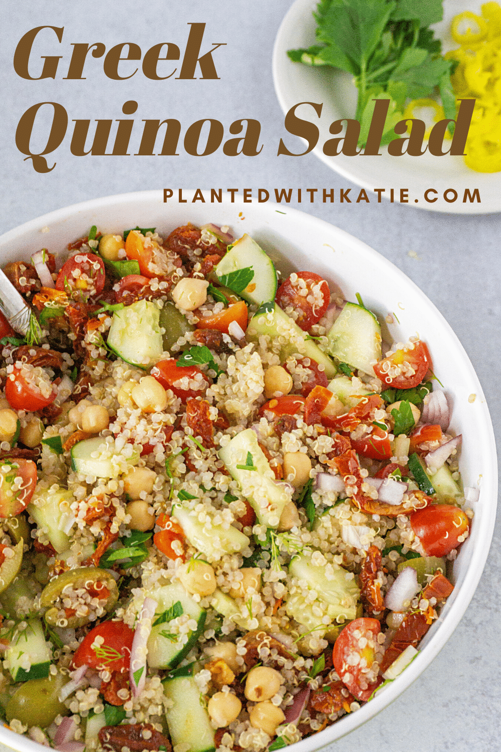 Whole Food, Plant-Based Greek Quinoa Salad