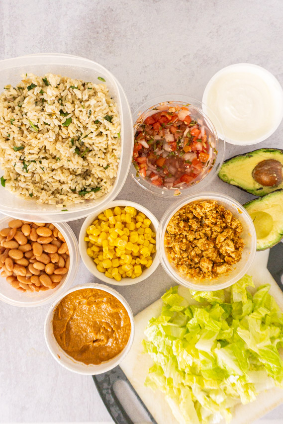 ingredients for chipotle burrito bowls