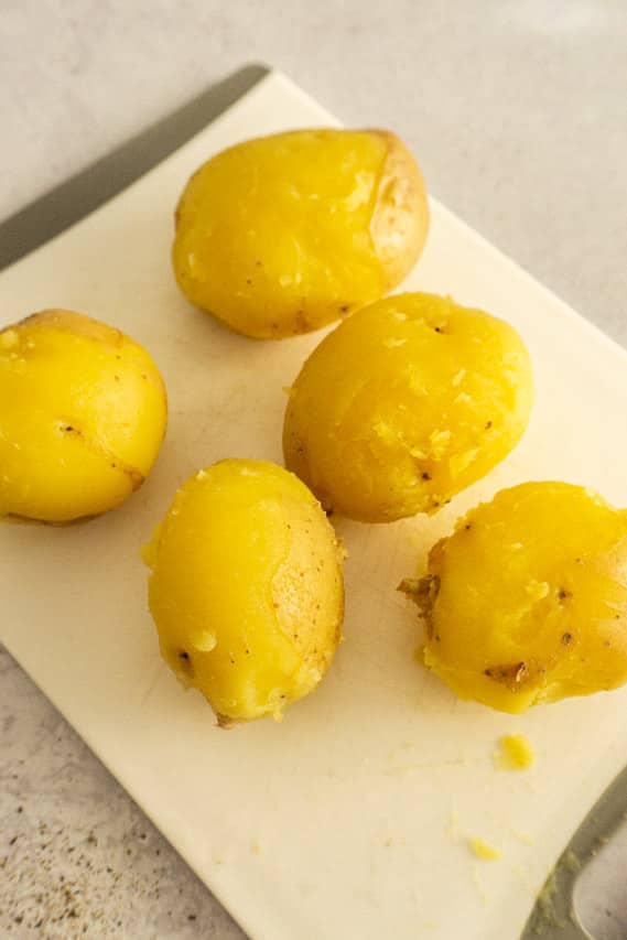 peel potatoes for potato salad recipe