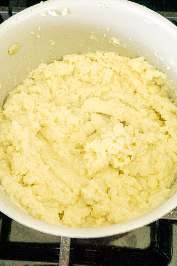 blend cauliflower with immersion blender or food processor