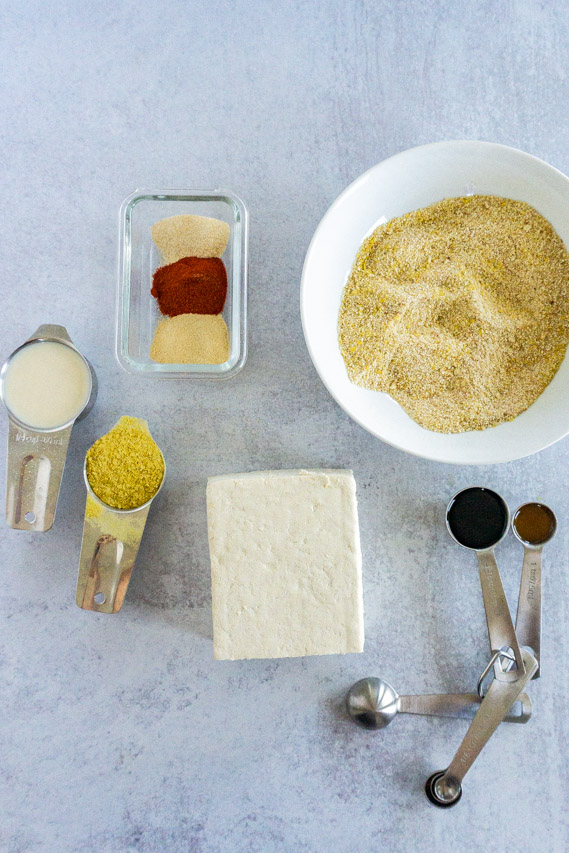 ingredients for this air fryer tofu nugget recipe