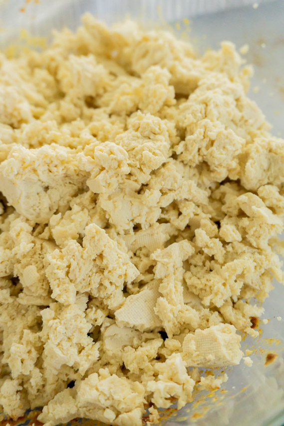 crumble the tofu to resemble ground beef