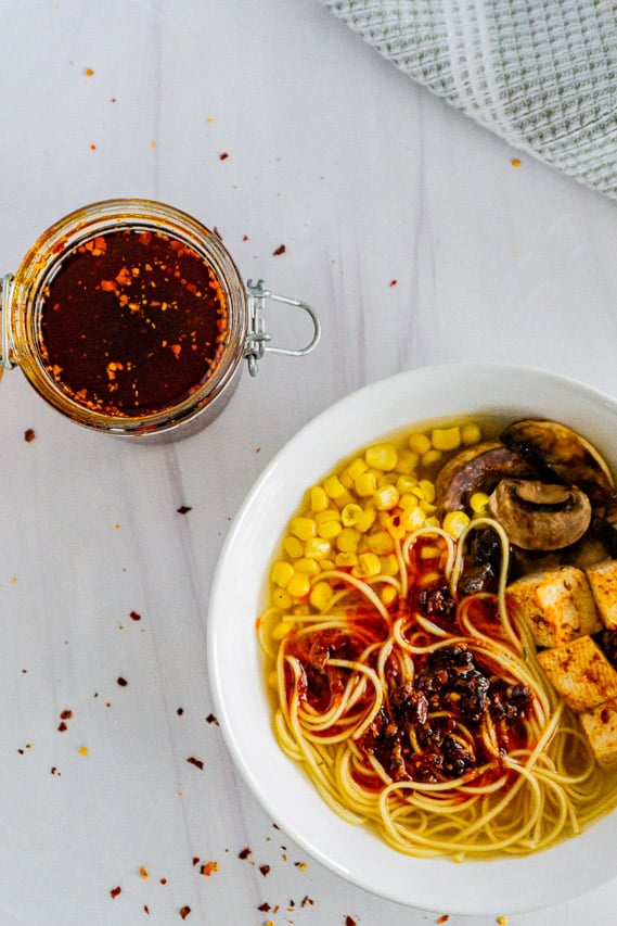 thai chili oil with noodles