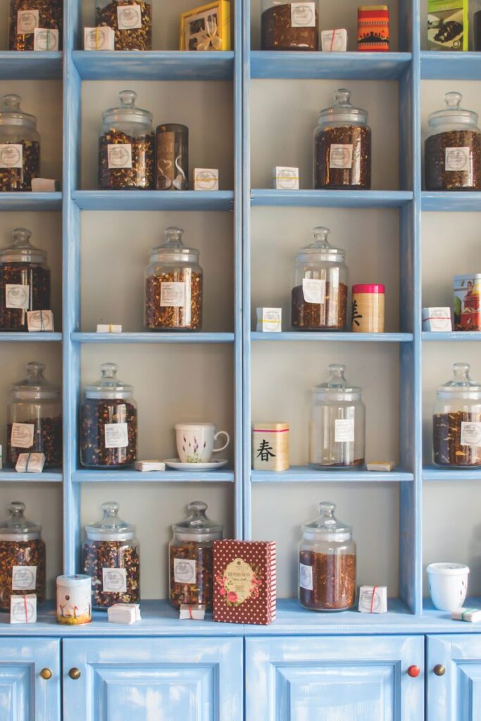 tea shelf storage